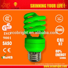 colored T3 13W Half Spiral energy saver bulbs lamp 10000H CE QUALITY